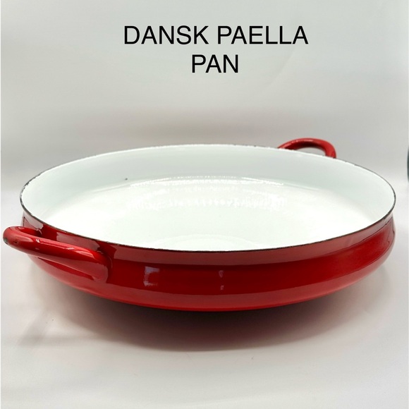 Dansk Other - Dansk LG 14” Paella Pan. Red Enamel over Steel Curved Pot. Spots of Damage